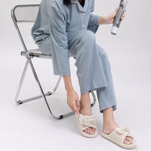 🆕Woman Beige Arch Support Open Toe Orthopedic Adjustable Home Indoor Slippers - Picture 4 of 10